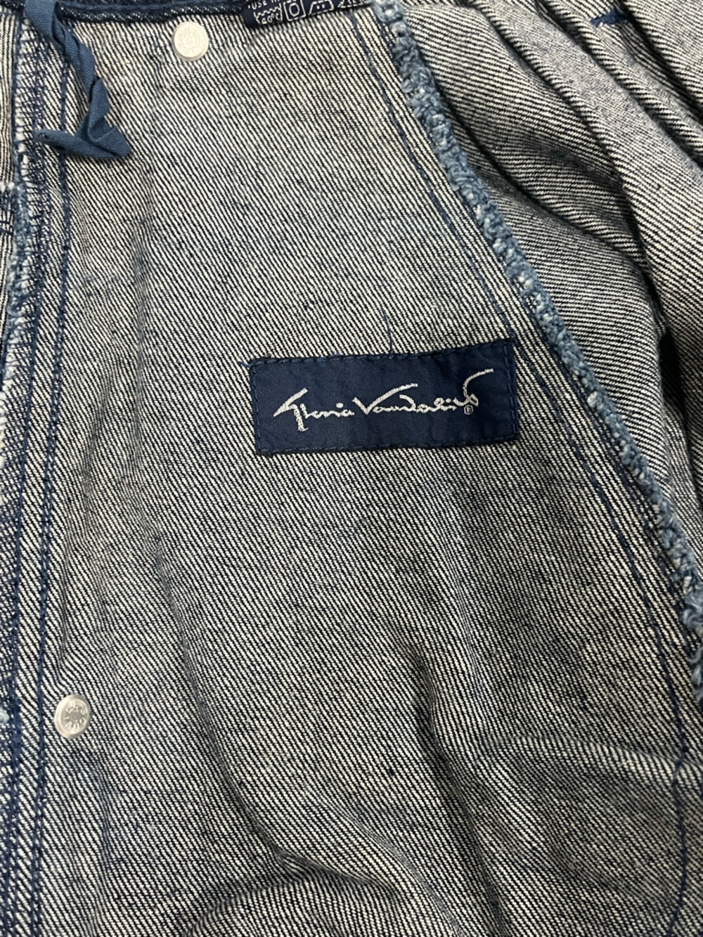 Vintage 80s Gloria Vanderbilt Dark Washed Denim Pleated Long Skirt Sz 8 Med - Picture 9 of 12